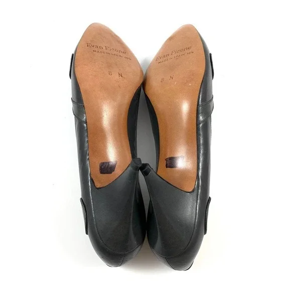 1970's EVAN PICONE gray leather swirl unique high heel pumps - Picture 9 of 15
